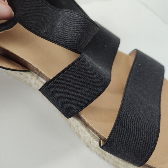 YoKi Chiara Sandal Platform Heels Women Size 9 Black Ankle Strap Stretchy - Picture 4 of 9